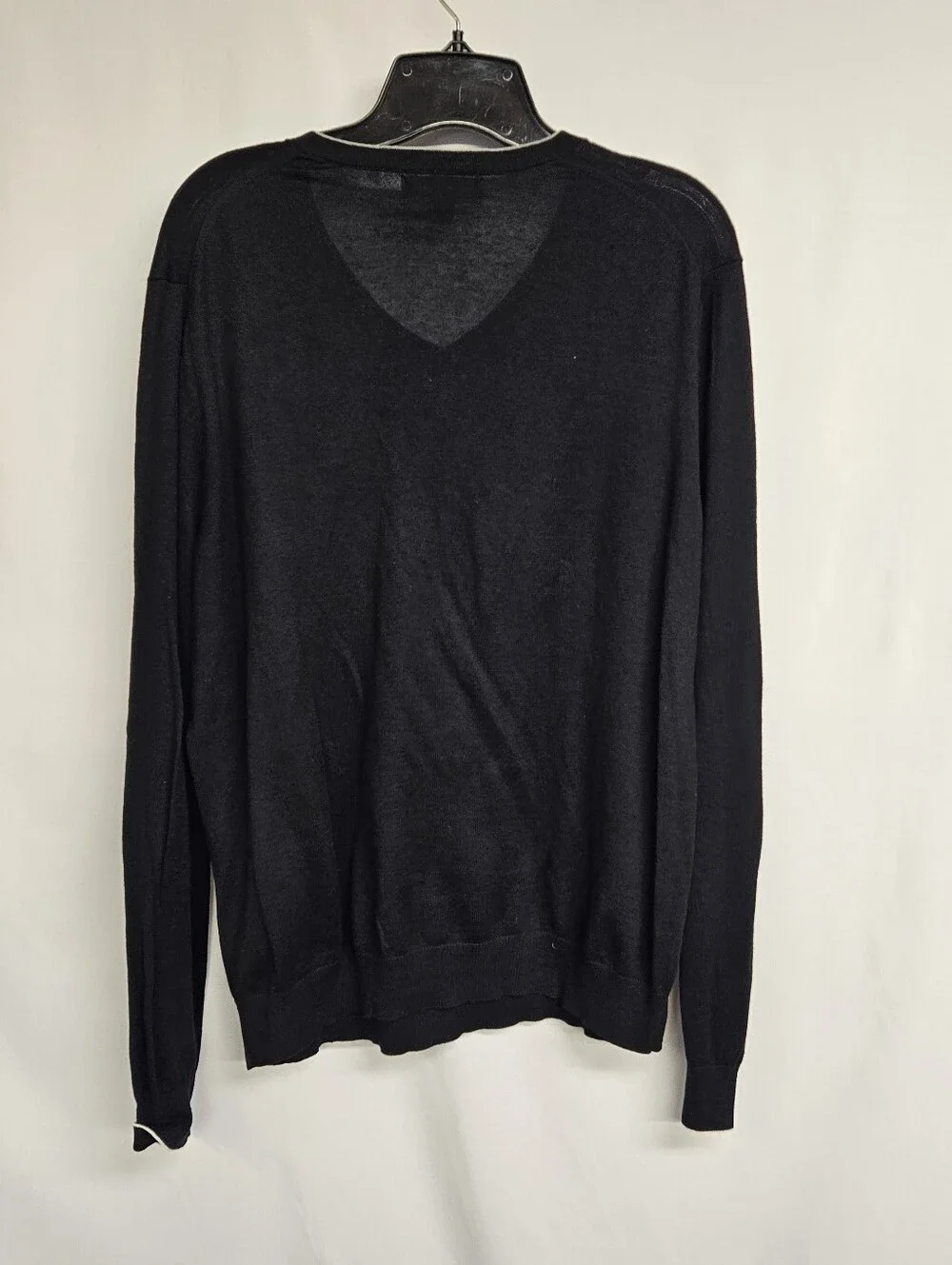 Banana Republic Sweater Mens Medium Silk Linen Blend Long Sleeve Pullover Black